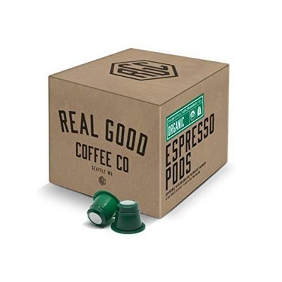 Real Good Coffee Espresso Pods - Organic Espresso - Compatible with Nespresso Original Line Brewers - 72 Count