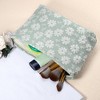 Unique Bargains Portable Canvas Large Capacity Zipper Floral Makeup Bag 1 Pc - 3 of 4
