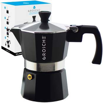 Grosche Milano Stovetop Espresso 12-Cup Moka Pot Coffee Maker, Black
