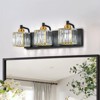 LLHZSY Dimmable Square Bathroom Crystal Vanity Light Wall Sconces - 3-Light - Black&Gold - 2 of 4