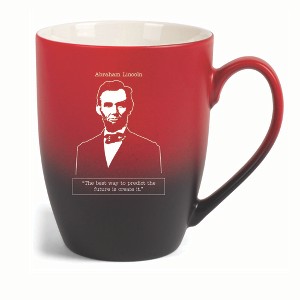 Elanze Designs The Best Way To Predict The Future Is Create It Two Toned Ombre Matte 10 ounce New Bone China Coffee Tea Cup Mug, Red and Black - 1 of 4