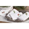 Saro Lifestyle Embroidered Reindeer Design Hemstitched Trim Border Cotton Napkin (Set of 6), 20"x20", White - 2 of 2