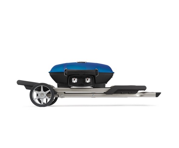 Napoleon Travelq 285 Portable Compact Propane Gas Grill With Scissor Cart, Blue