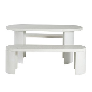 Christopher Knight Home Ronan 3 Piece Modern Outdoor Concrete Terrazzo Dining Set - 1 of 4