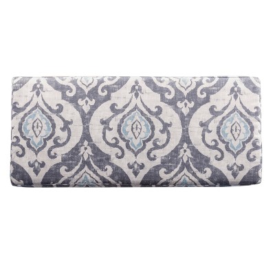 Drake Slate Blue Large Rectangle Storage Bench with Wood Legs