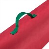 Wrapping Paper Storage Bag- Organize up to 40" Rolls of Gift Wrap- Zippered Canvas Tote- Upright, Hanging or Under the Bed by Hastings Home (Red) - 4 of 4