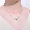 Guili Chic 14K Gold-Plated Emerald CZ Solitaire Chevron Necklace in Green, Blue, Red, or Gold—Elegant, Stylish, and Perfect for Layering. - 3 of 3