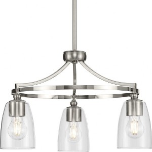 Progress Lighting Parkhurst 3-Light Chandelier, Brushed Nickel, Glass Shades - 1 of 1