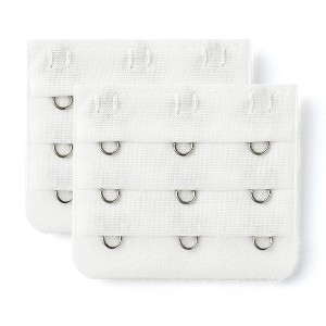 Allegra K Women's 3 Hook 3 Row Stretchy Bra Strap Extenders Hooks Bra Band - 1 of 4