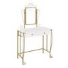 Bestier Vanity Table Set with Mirror & Stool,White Makeup Dressing Desk with Drawers for Girls,Women,Bedroom,Gift - 2 of 4