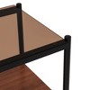 NicBex Side Table Set of 2 Simple End Table with Storage Shelf, Glass Tabletop and Black Legs 2-Piece Coffee Table for Living Room - 4 of 4