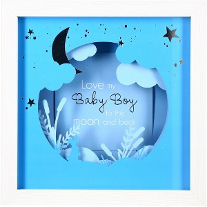 Pavilion Gift Company - Baby Boy - 7.75" Shadow Box Frame (Holds 4" x 4" Photo) - Single Image Frames - 1 of 4