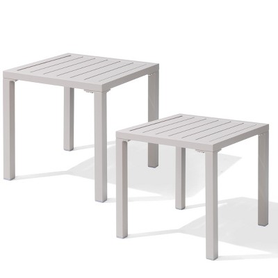 Pellebant Outdoor End Table Aluminum Square Patio Side Table