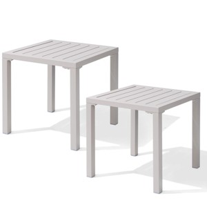 Pellebant Outdoor End Table Aluminum Square Patio Side Table - 1 of 4