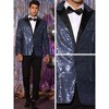 INSPIRE CHIC Men's Peak Lapel Color Block Shiny Sparkle Sequin Blazer - 4 of 4