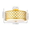 Rennnsan Farivelle 17"W 3-Light Drum Classic Dimmable Flush Mount in Gold - 3 of 4