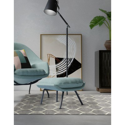 Light Gray Trellis Synthetic 8' x 10' Easy-Care Area Rug