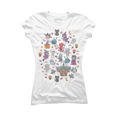 Junior's Design By Humans Cute Halloween By kostolom3000 T-Shirt