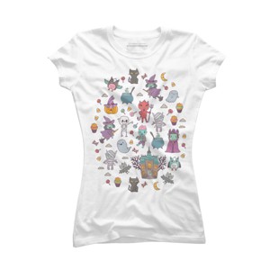 Junior's Design By Humans Cute Halloween By kostolom3000 T-Shirt - 1 of 2