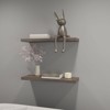 SEVOBAL Utility Storage Shelves Bookshelf Pair of Wide Floating Shelves, Contemporary Wall-Mounted Storage for Living Room, Brown, 31.89"*10.63"*3.54" - 2 of 4