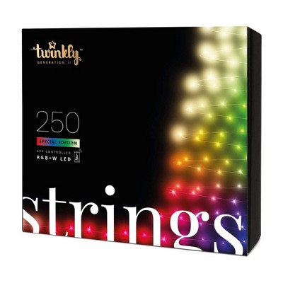 Twinkly TWS250SPP-GUS 250 LED RGB Multicolor & White Decorative String Lights, Bluetooth WiFi App Controlled Lights for Home and Bedroom (65.5 ft.)