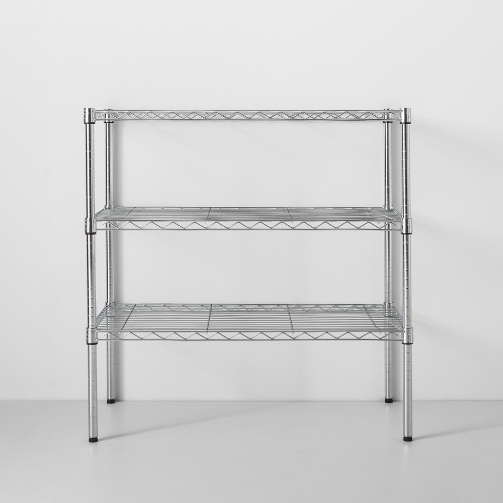 3 Tier Wide Wire Shelf Silver - Made By Design