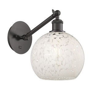 White Mouchette - 1 Light Arm Adjusts Up and Down Wall Sconce In Modern Style-10 Inches Tall and 8 Inches Wide - 1 of 1