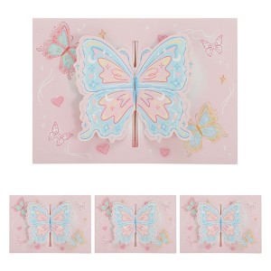 Unique Bargains Greeting Cards Butterfly Pattern for All Occasion 4 Pcs - 1 of 4