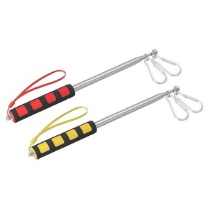 Unique Bargains Stainless Steel Portable Collapsible With Clips Flagpole 2 Pcs - 1 of 4