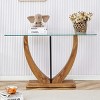 GlasFlength Coffee Tables Modern Rectangular Simple Design Tempered Glass Top Sturdy Base For Living Room Entrance, Clear, 50"*18"*29.5" - 2 of 4