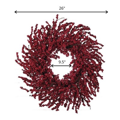 Cheerful Red Berry Artificial Christmas Wreath 26"