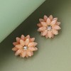 SOHI Women's Green Flower Stud Earrings - 2 of 3