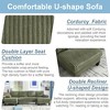 QingMoon 114" U-Shaped Sectional Sofa, Deep Seat Sleeper Couch, 4-Seat Velvet Upholstery Sofa, with Double Chaise for Apartment, Living Room - 4 of 4