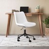 Office Chair 31.7–35.2"H White – Faux Leather Upholstery with Matte Black Steel Frame, Modern Adjustable Swivel Seating by Zuo Modern - 2 of 4