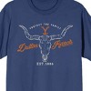 Yellowstone Dutton Ranch Steer Skull Logo Juniors Navy T-shirt - 2 of 3