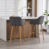 KWPZQEB Counter Height Bar Stools Set of 2, Modern Counter Stools with Backrest and Footrest, Upholstered Barstools for Kitchen Island - 4 of 4