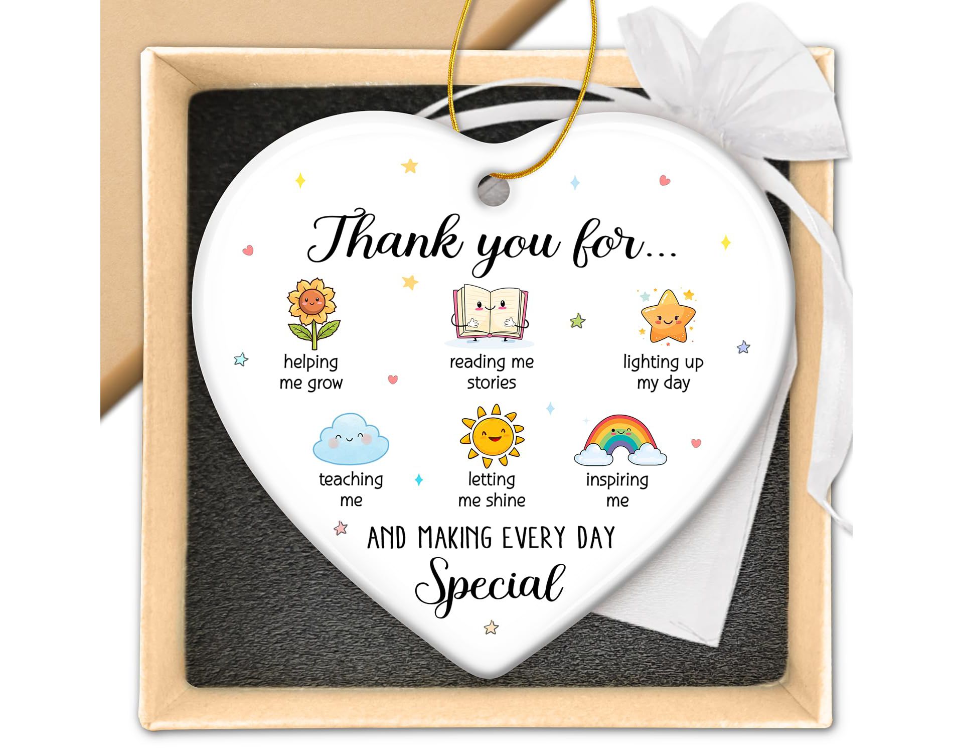 Teacher Ornament - Christmas Teacher Gifts for Women, Men - First Day Ideas for New Teachers, Daycare, Preschool