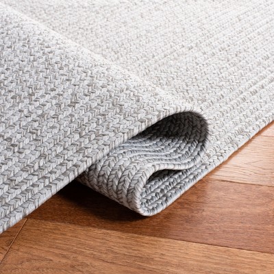 Handmade Silver/Grey Braided Reversible Runner Rug 2'3" x 6'