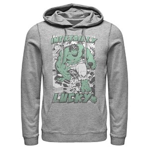 Men's Marvel Hulk St. Patrick's Day Comic Incredibly Lucky Pull Over Hoodie - 1 of 4