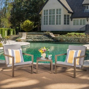 CAVINAS Lawn Chairs Set with Coffee Table, Acacia Wood Patio Table and Chairs Set, Modern Patio Conversation Sets for Backyard, Poolside - 1 of 4