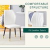 5-Piece Dining Table Set Dining Set with Round Faux Marble Dining Table and 4 PU Upholstered Chairs with Widened Backrest, Black+White/Gray-ModernLuxe - 3 of 4