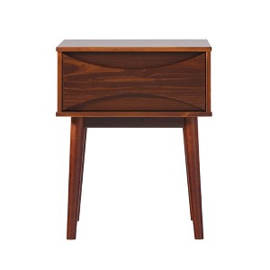 Gulches Walnut Nightstand - Mid-Century Modern 1-Drawer Table - 1 of 4