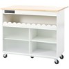 Kitchen Island, with Drop Leaf Kitchen Cart On Wheels, with Large Kitchen Island Cart with 2 Cabinet and 1 Open Shelf - 3 of 4