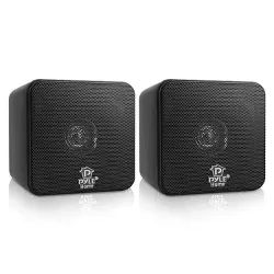 Pyle 4 200-Watt Mini-Cube Bookshelf Speakers (Black)