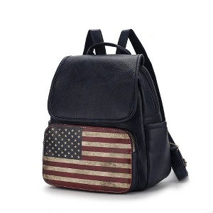 MKF Collection Regina Printed Flag Vegan Leather Women’s Backpack by Mia K - 1 of 4
