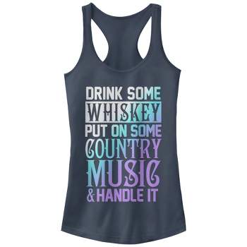 CHIN UP Whiskey Country Music Handle It Racerback Tank Top