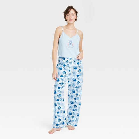 Women's 2pc Satin Pajama Set - Colsie™ Blue L