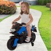 Toy Time Kids Motorcycle - Electric Ride-On with Training Wheels and Reverse Function - Blue - 2 of 4