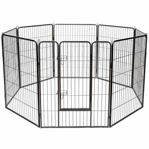 Costway 40'' 8 Panel Pet Puppy Dog Playpen Door Exercise Kennel Fence Metal - 1 of 4