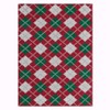 Red and Green Holiday Print Plaid Area Rug Christmas Theme Home Decor Rugs Low Pile Non Slip Carpet for Dining Room Play Room - 2 of 4